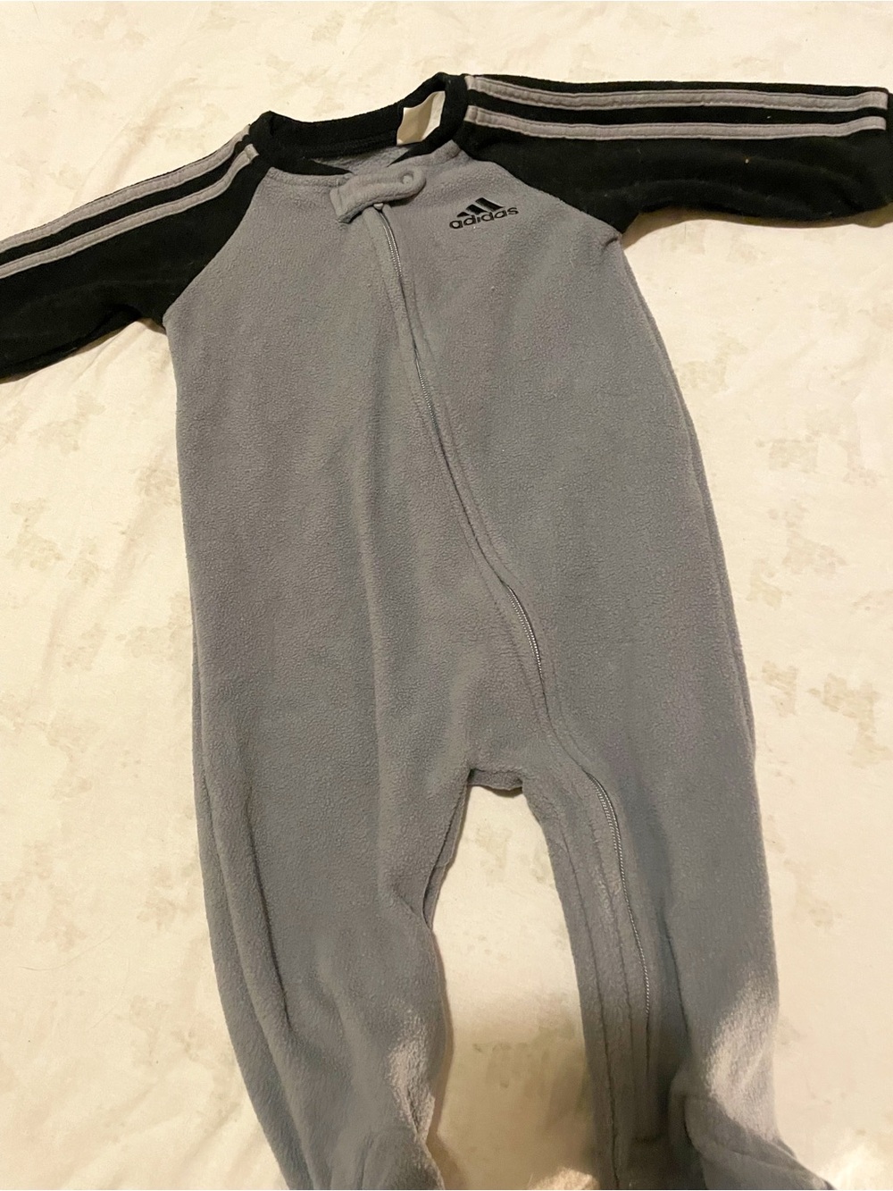 3/$30 Adidas Gray & Black Fleece Kids One-Piece